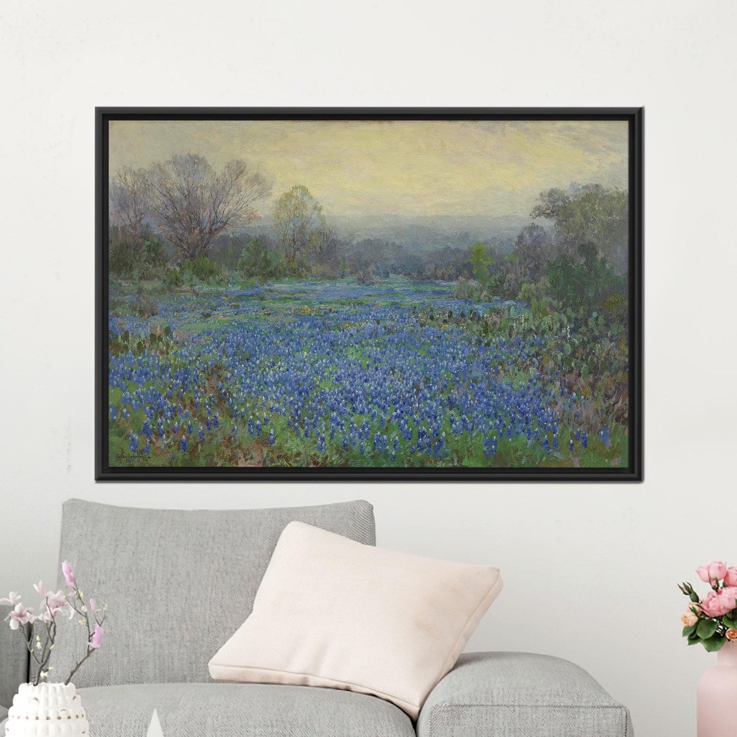 Bluebonnet Field Impressionist Wildflower Meadow Canvas Print