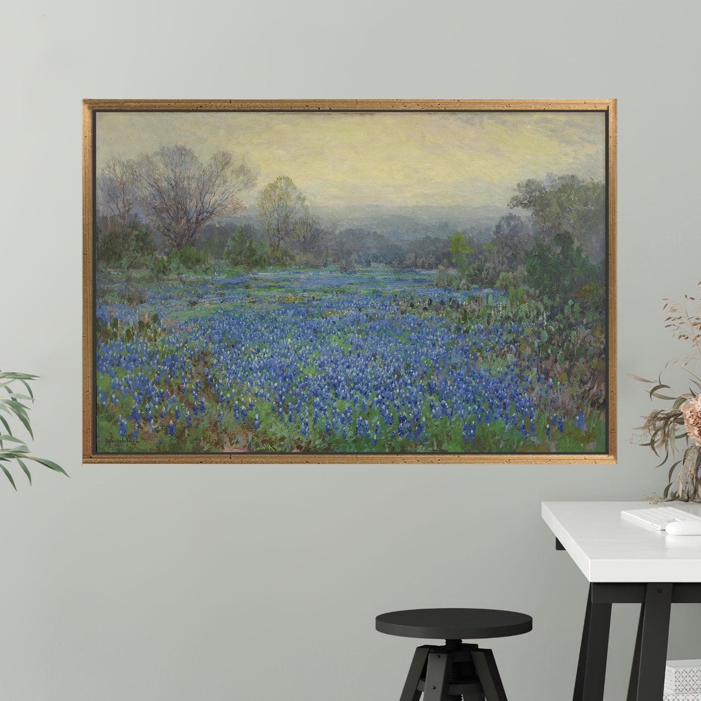 Bluebonnet Field Impressionist Wildflower Meadow Canvas Print