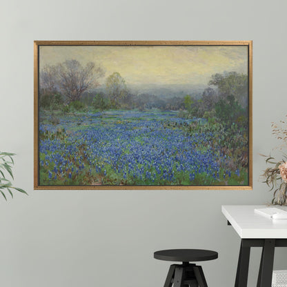 Bluebonnet Field Impressionist Wildflower Meadow Canvas Print