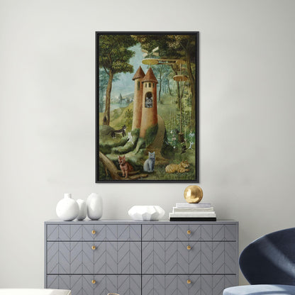 Fantasy Cat Tower Whimsical Fairytale Canvas Print