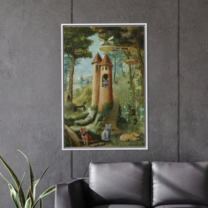 Fantasy Cat Tower Whimsical Fairytale Canvas Print