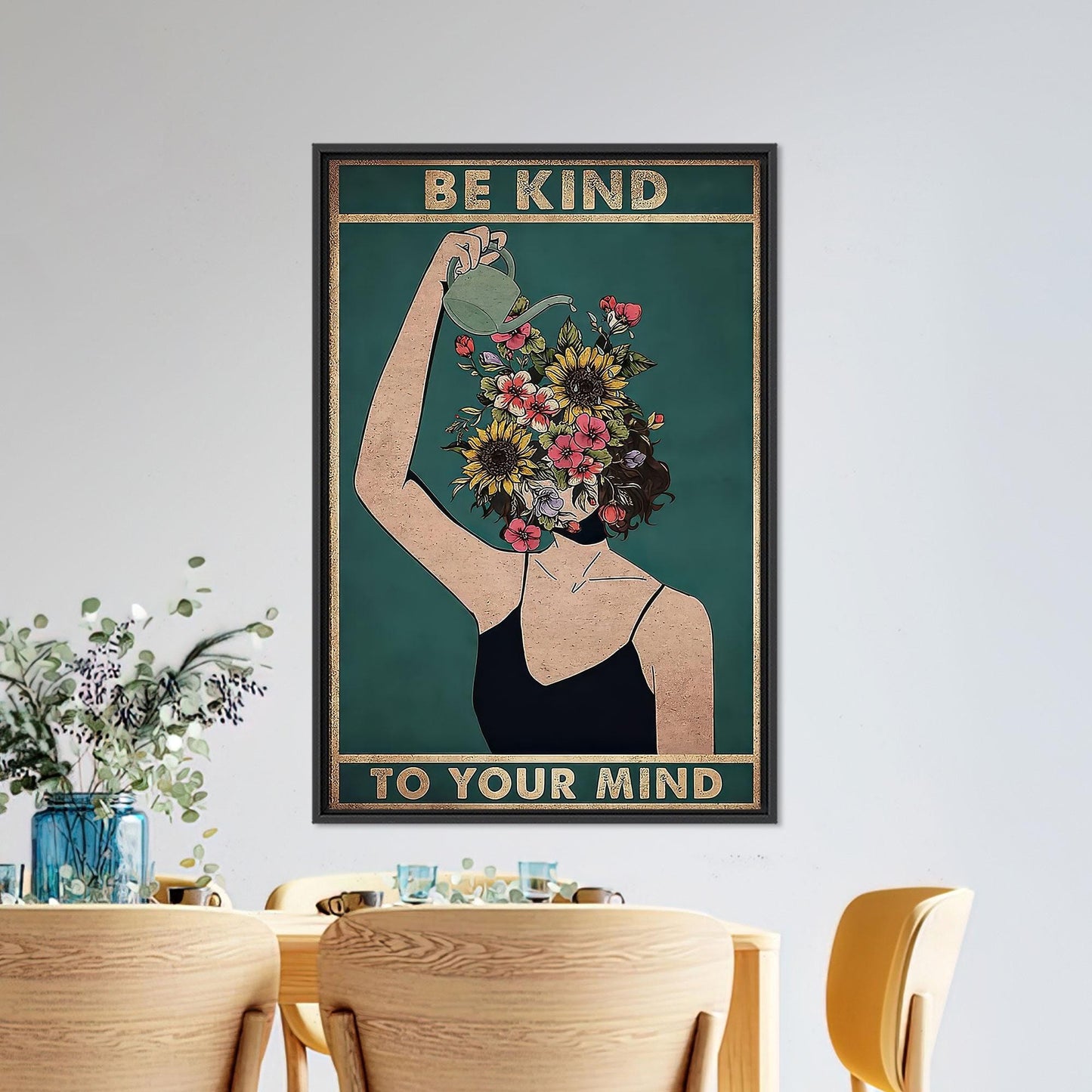 Floral Head Mental Health Inspirational Canvas Print