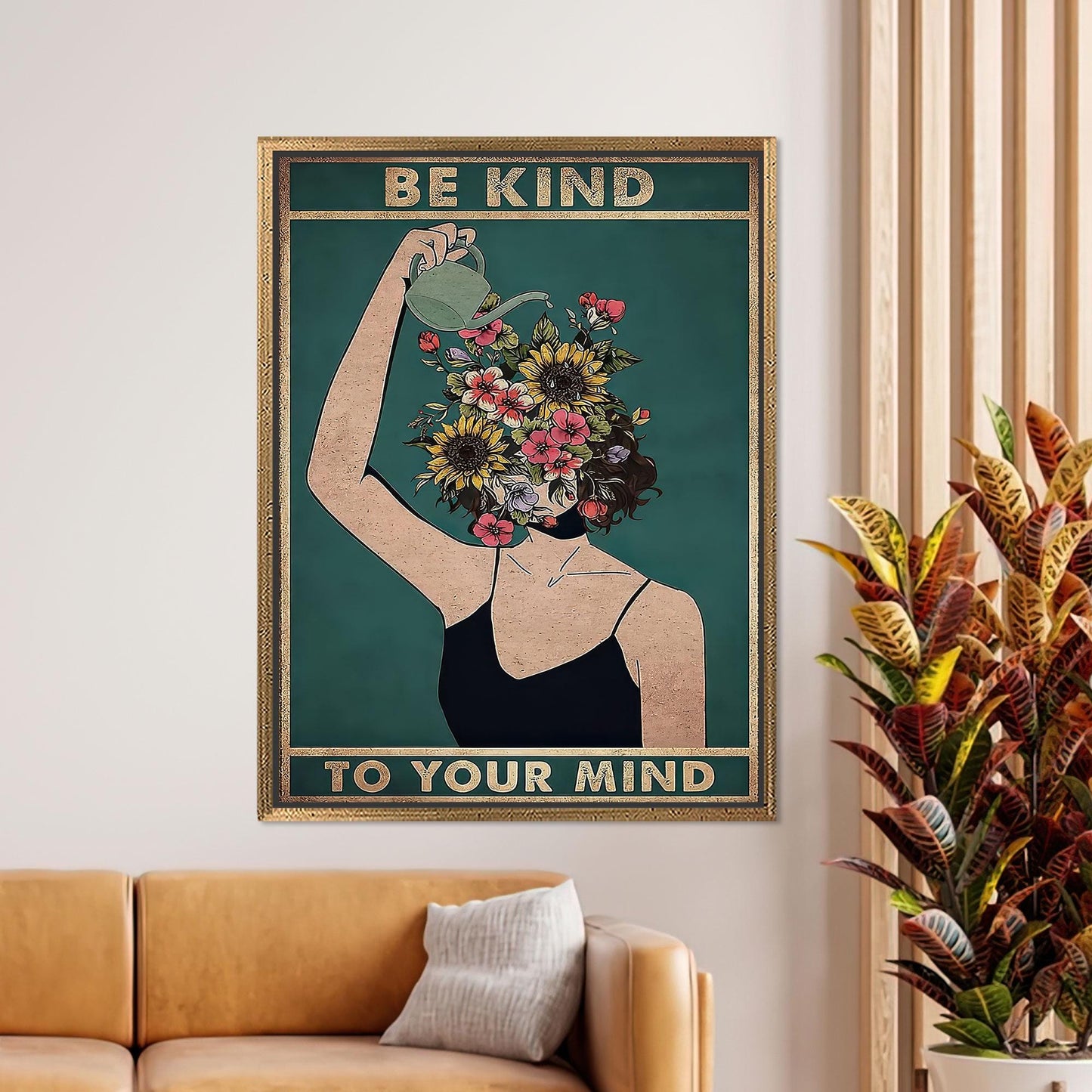 Floral Head Mental Health Inspirational Canvas Print