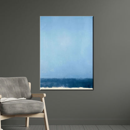 Blue Abstract Ocean Horizon Calm Canvas Print