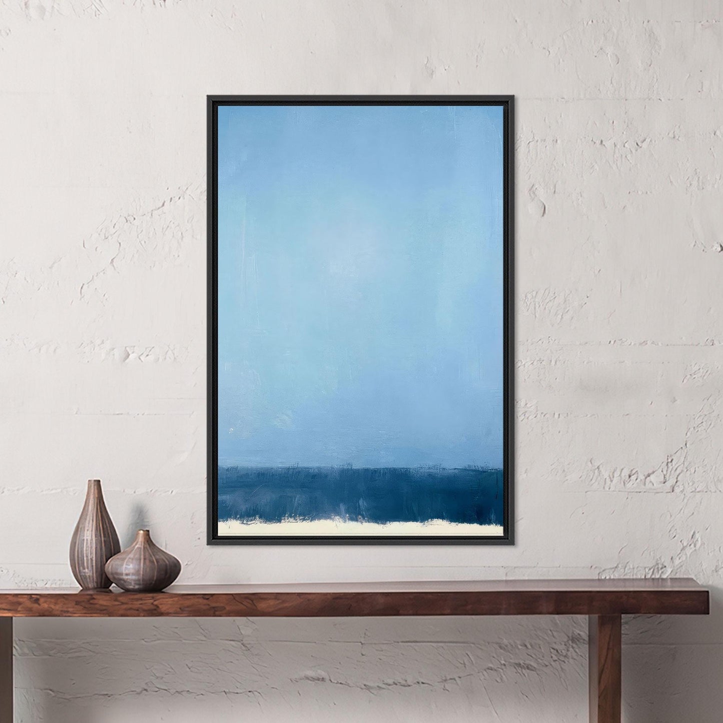Blue Abstract Ocean Horizon Calm Canvas Print