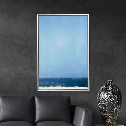 Blue Abstract Ocean Horizon Calm Canvas Print