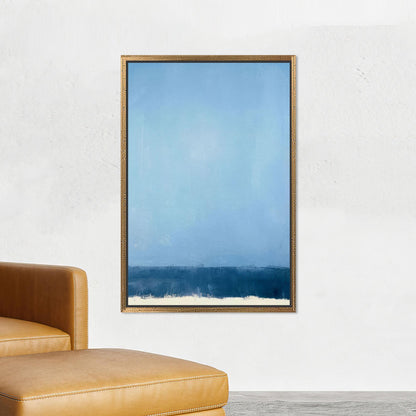 Blue Abstract Ocean Horizon Calm Canvas Print