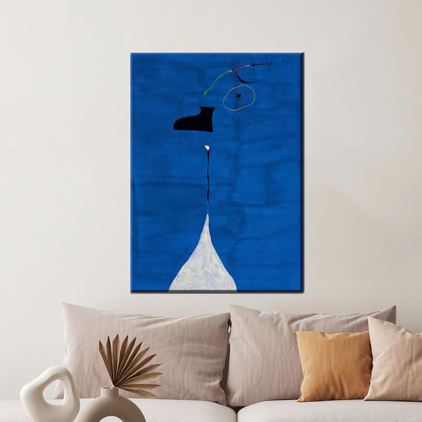 Abstract Blue Joan Miró Style Canvas Print