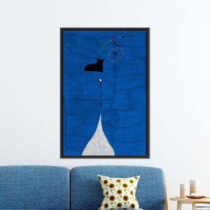 Abstract Blue Joan Miró Style Canvas Print