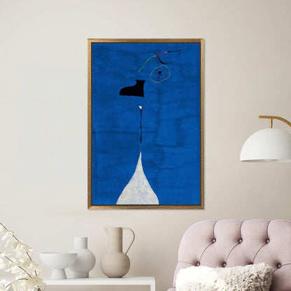 Abstract Blue Joan Miró Style Canvas Print