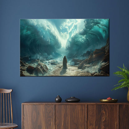 Miracle Ocean Split Moses Parting Canvas Print