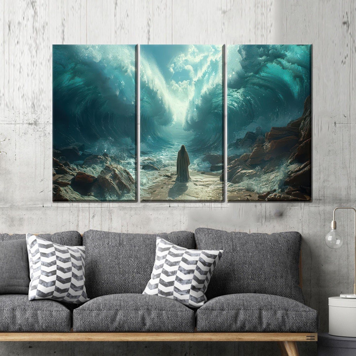 Miracle Ocean Split Moses Parting Canvas Print
