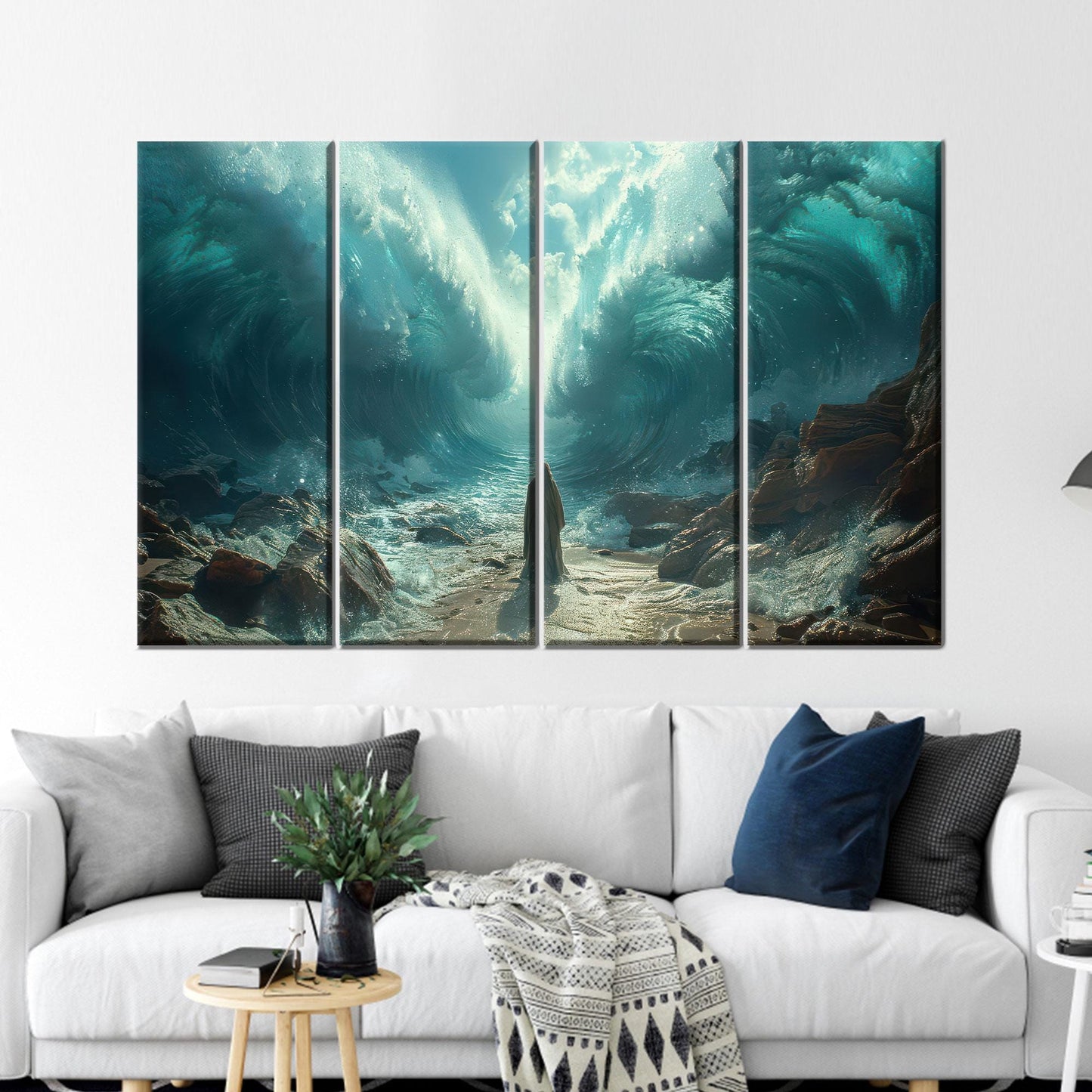 Miracle Ocean Split Moses Parting Canvas Print