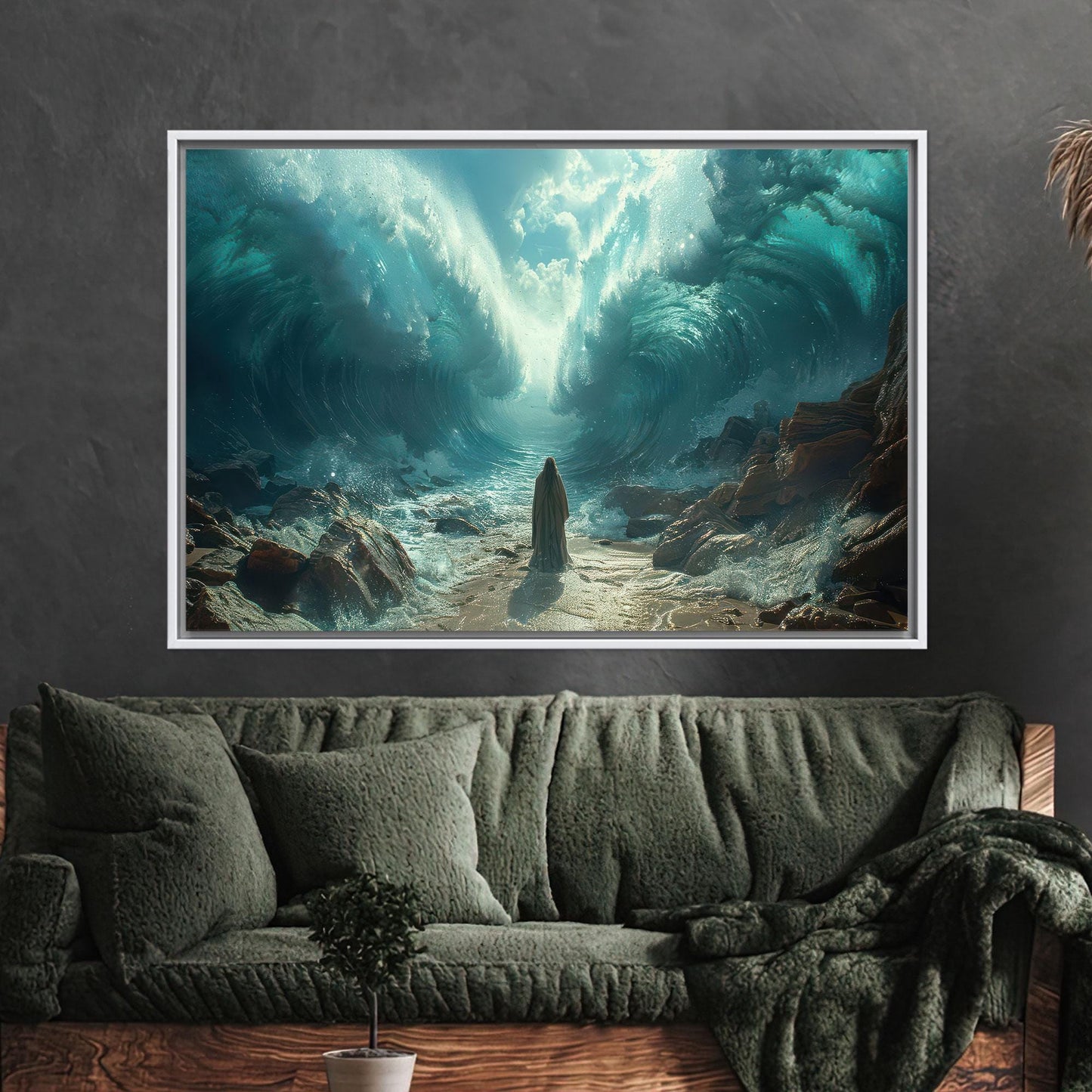 Miracle Ocean Split Moses Parting Canvas Print