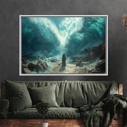 Miracle Ocean Split Moses Parting Canvas Print