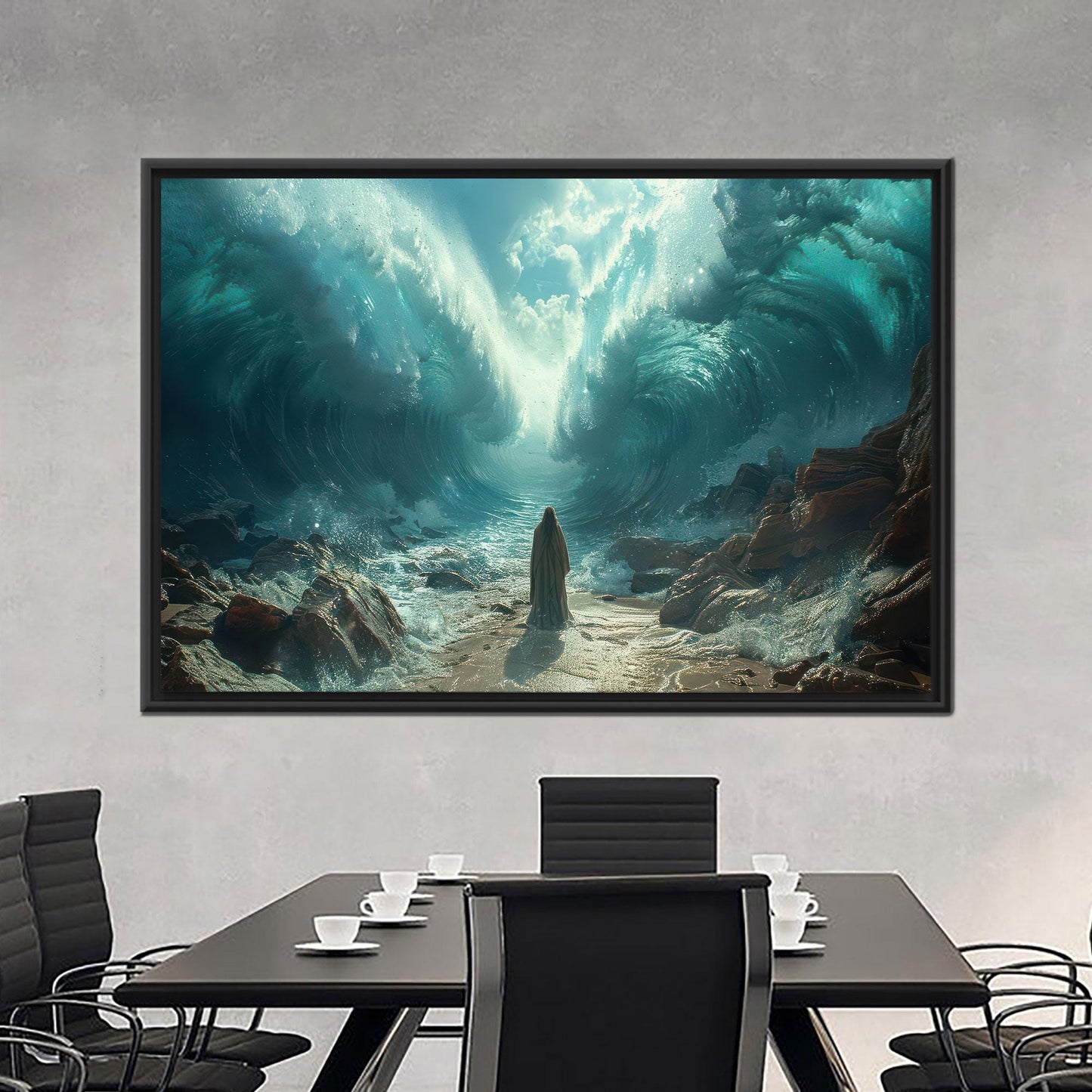 Miracle Ocean Split Moses Parting Canvas Print
