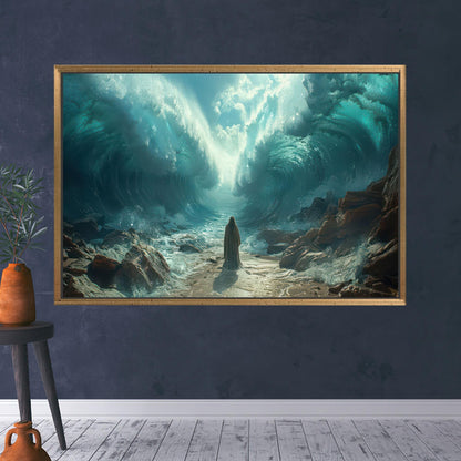 Miracle Ocean Split Moses Parting Canvas Print