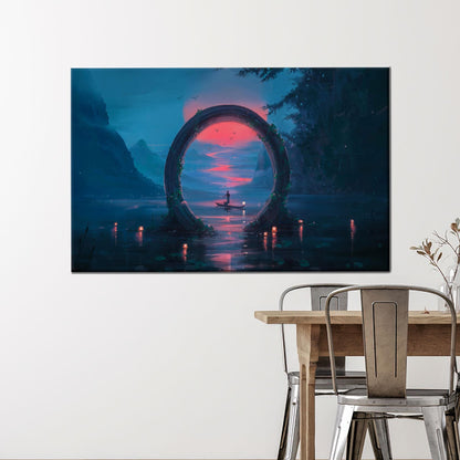 Blue and Pink Fantasy Portal Canvas Print
