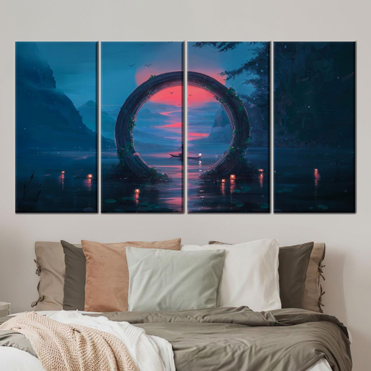 Blue and Pink Fantasy Portal Canvas Print