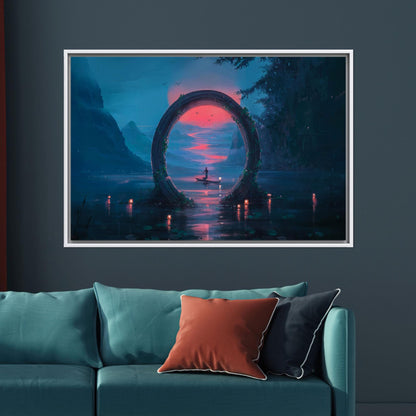 Blue and Pink Fantasy Portal Canvas Print