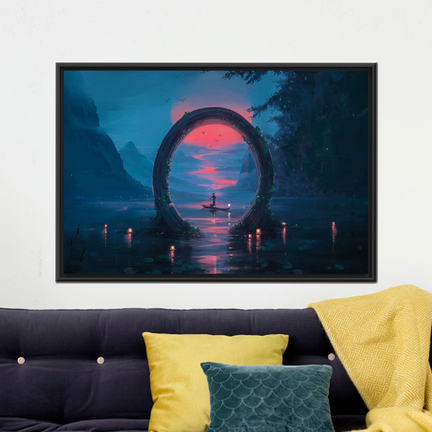 Blue and Pink Fantasy Portal Canvas Print