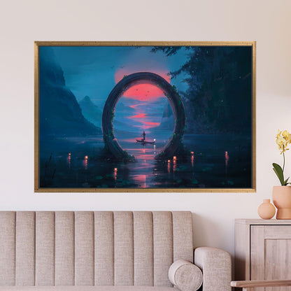 Blue and Pink Fantasy Portal Canvas Print