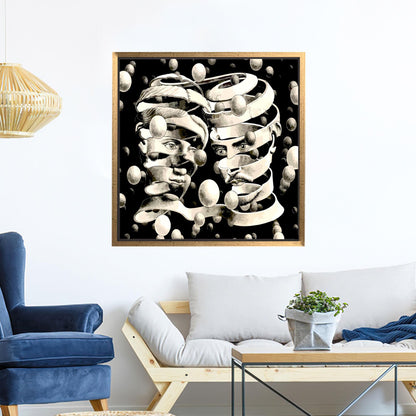 Black and White Escher Style Canvas Print