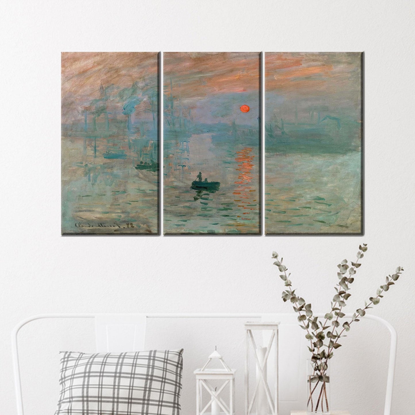 Monet Sunrise Impressionist Harbor Painting Canvas Print