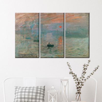 Monet Sunrise Impressionist Harbor Painting Canvas Print
