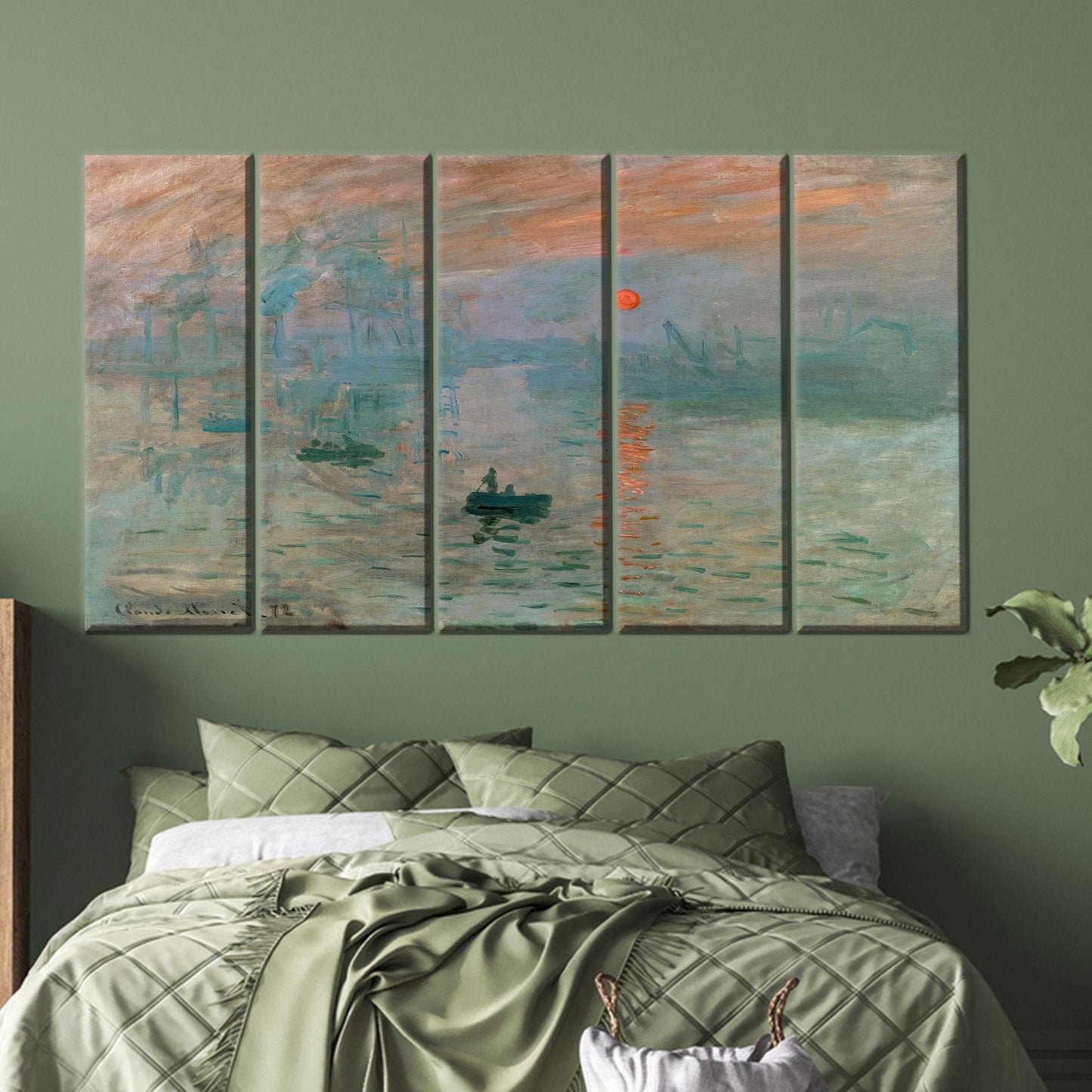 Monet Sunrise Impressionist Harbor Painting Canvas Print