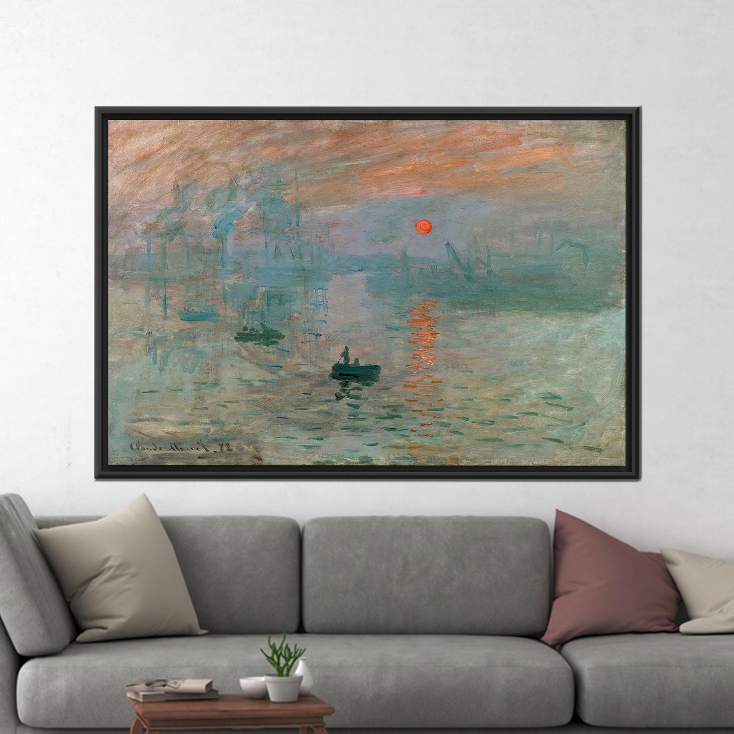 Monet Sunrise Impressionist Harbor Painting Canvas Print