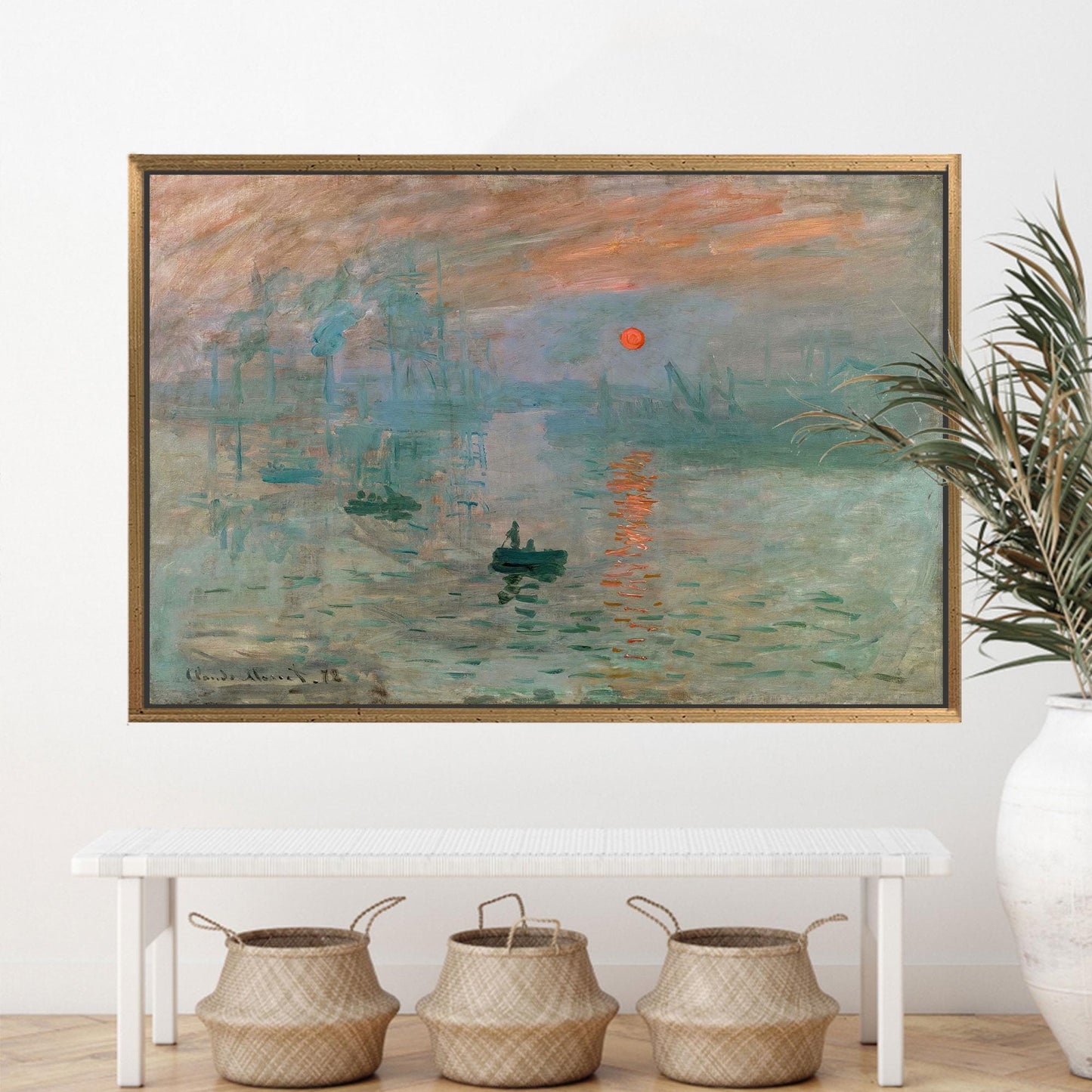 Monet Sunrise Impressionist Harbor Painting Canvas Print