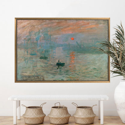 Monet Sunrise Impressionist Harbor Painting Canvas Print