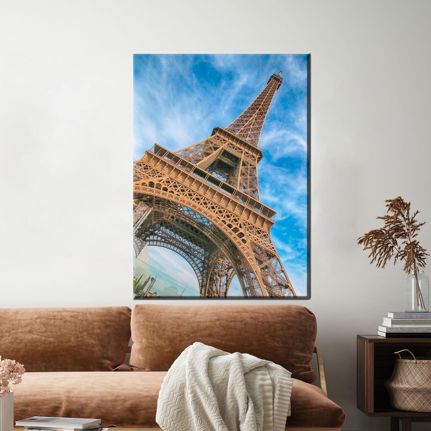 Blue Sky Eiffel Tower Paris Canvas Print