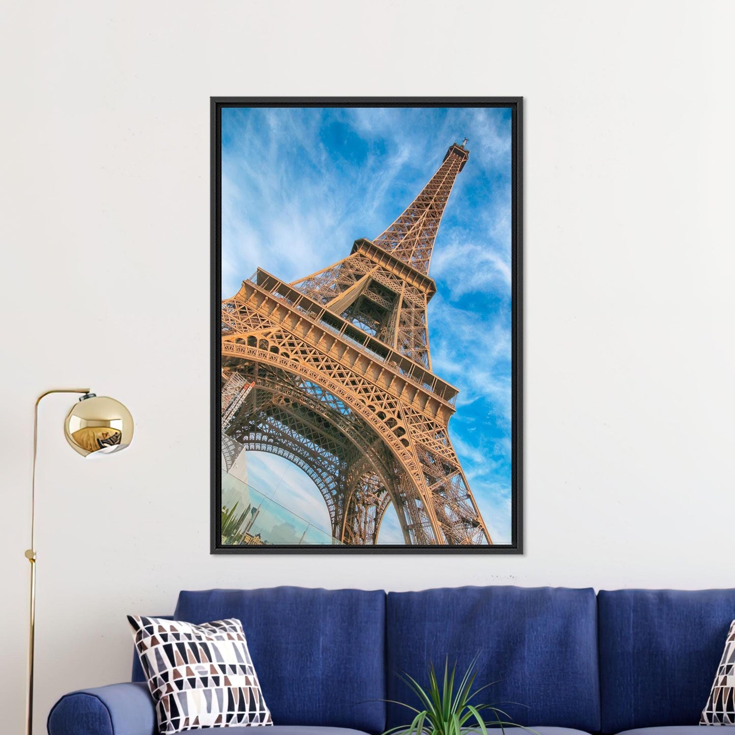 Blue Sky Eiffel Tower Paris Canvas Print
