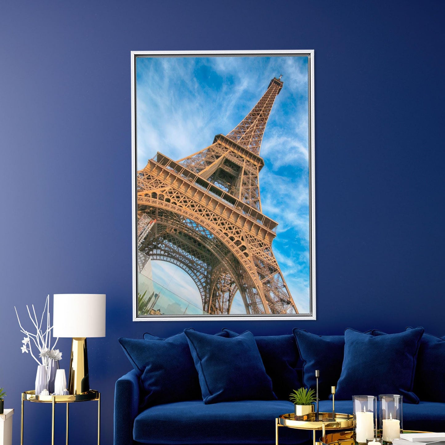 Blue Sky Eiffel Tower Paris Canvas Print