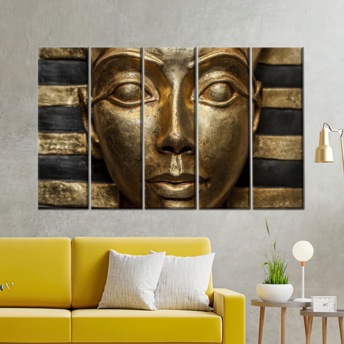 Mystical Black and Gold Egyptian Canvas Print