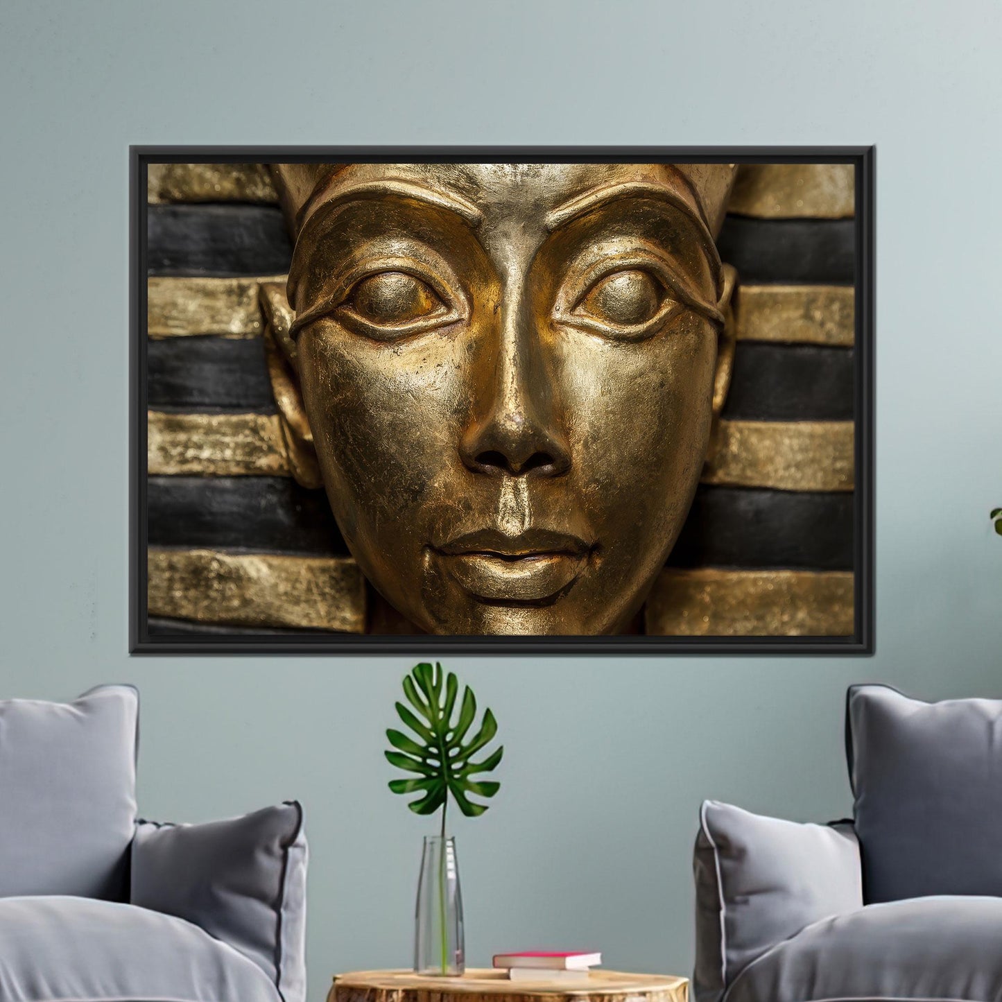 Mystical Black and Gold Egyptian Canvas Print