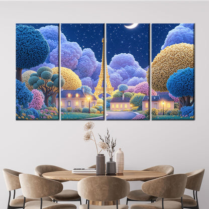 Paris Dreamscape Eiffel Tower at Canvas Print