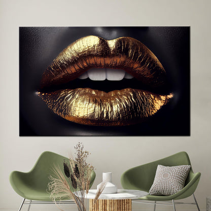 Glamorous Black and Gold Fashion Canvas Print