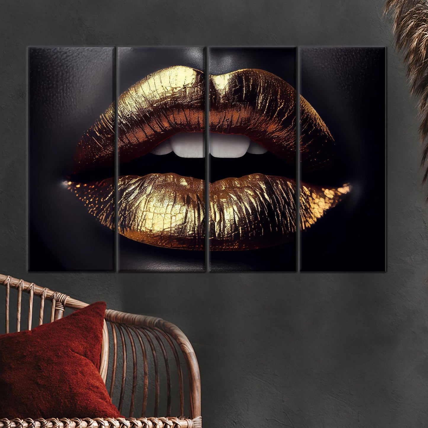 Glamorous Black and Gold Fashion Canvas Print