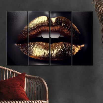 Glamorous Black and Gold Fashion Canvas Print
