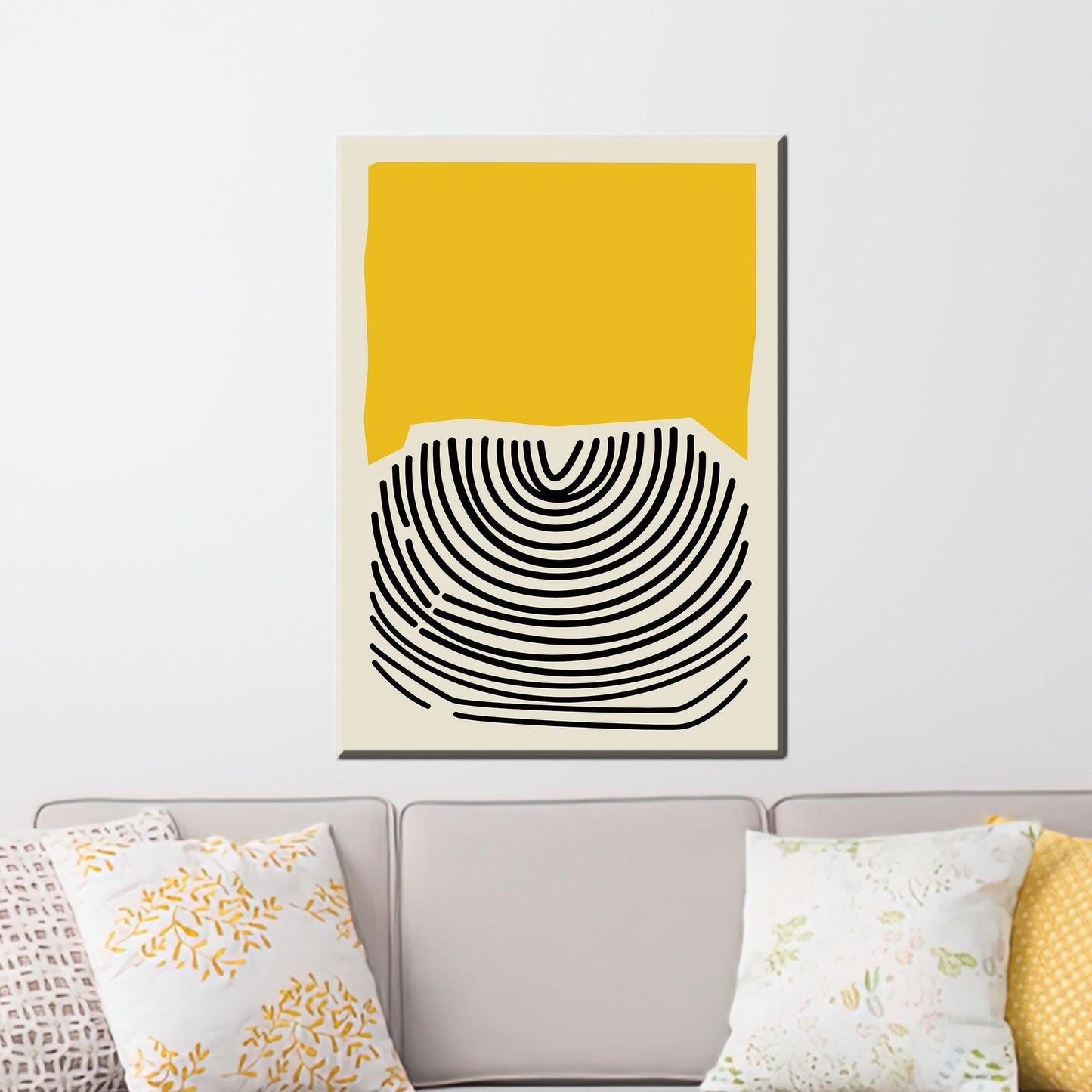 Black Abstract Minimalist Geometric Canvas Print