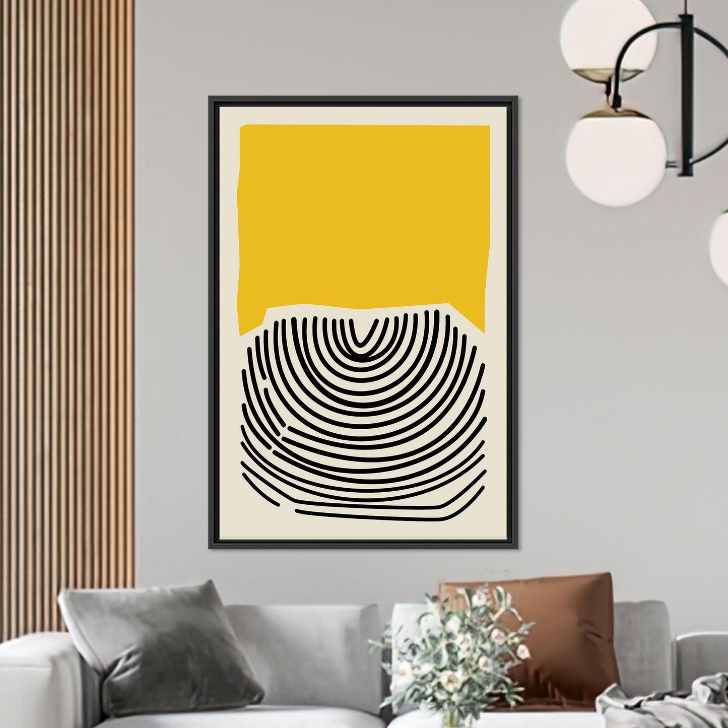 Black Abstract Minimalist Geometric Canvas Print