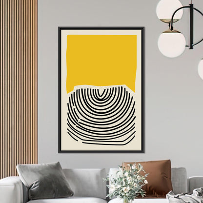 Black Abstract Minimalist Geometric Canvas Print