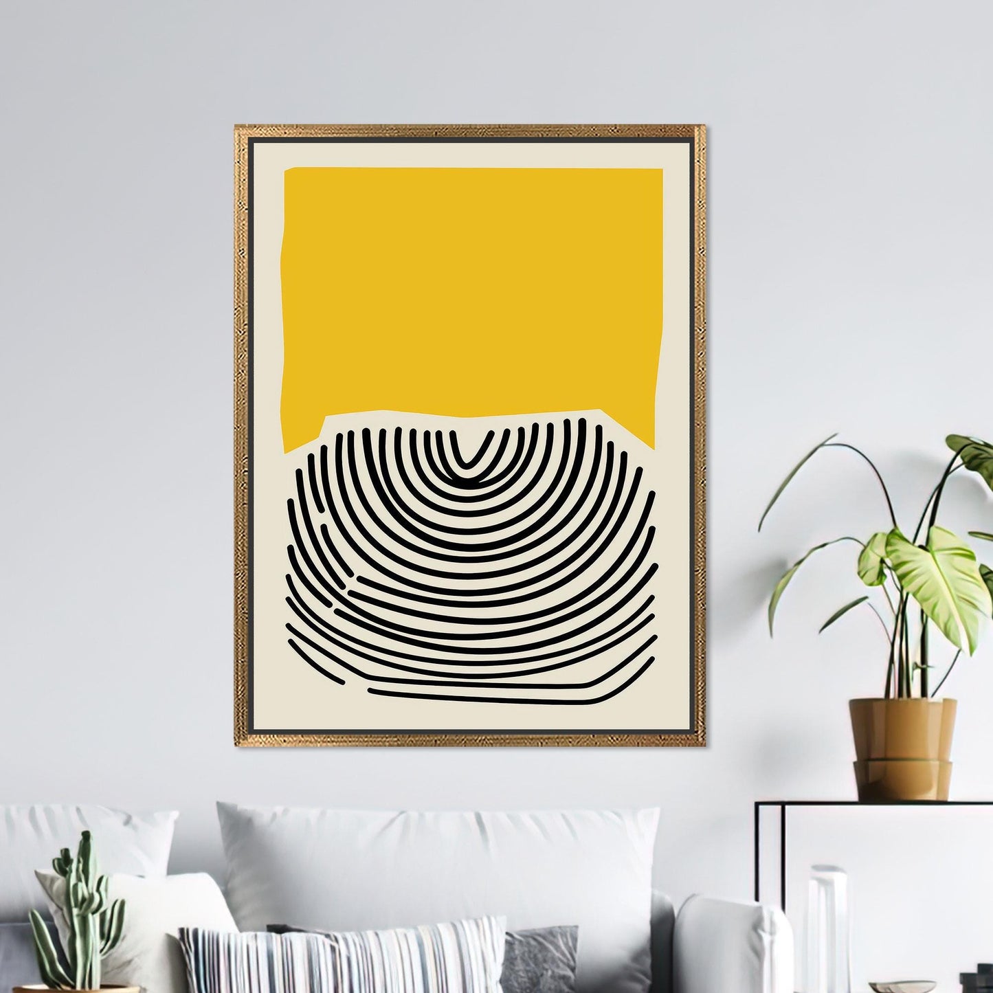 Black Abstract Minimalist Geometric Canvas Print