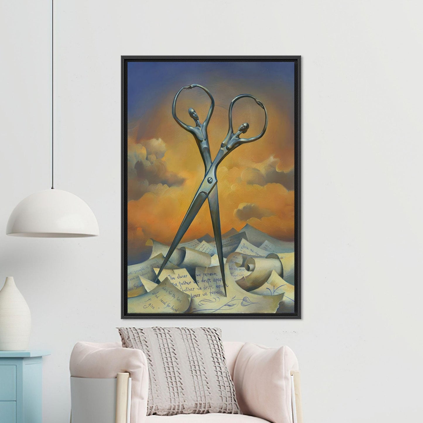 Surreal Scissors Dancing Tools Letters Canvas Print