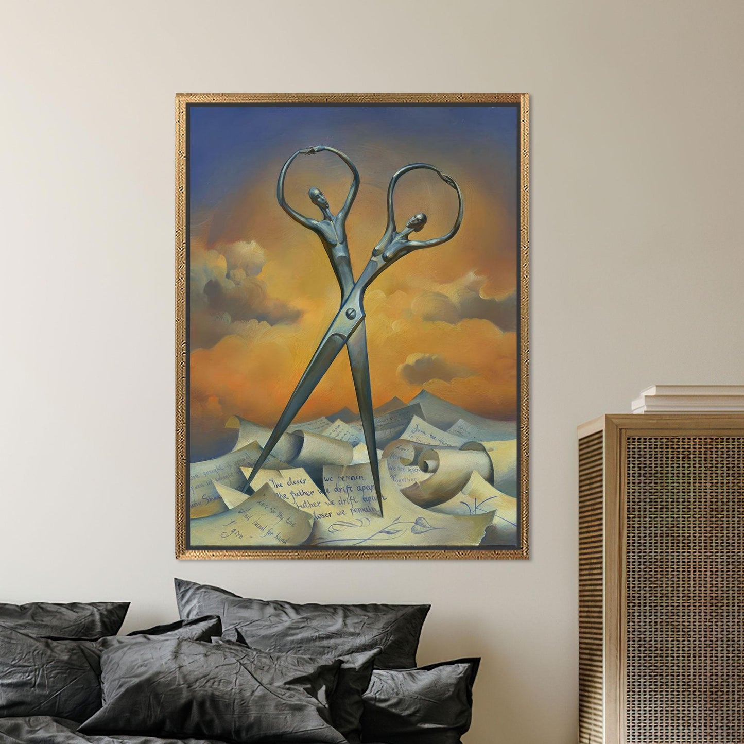 Surreal Scissors Dancing Tools Letters Canvas Print