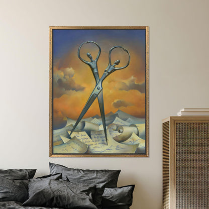 Surreal Scissors Dancing Tools Letters Canvas Print