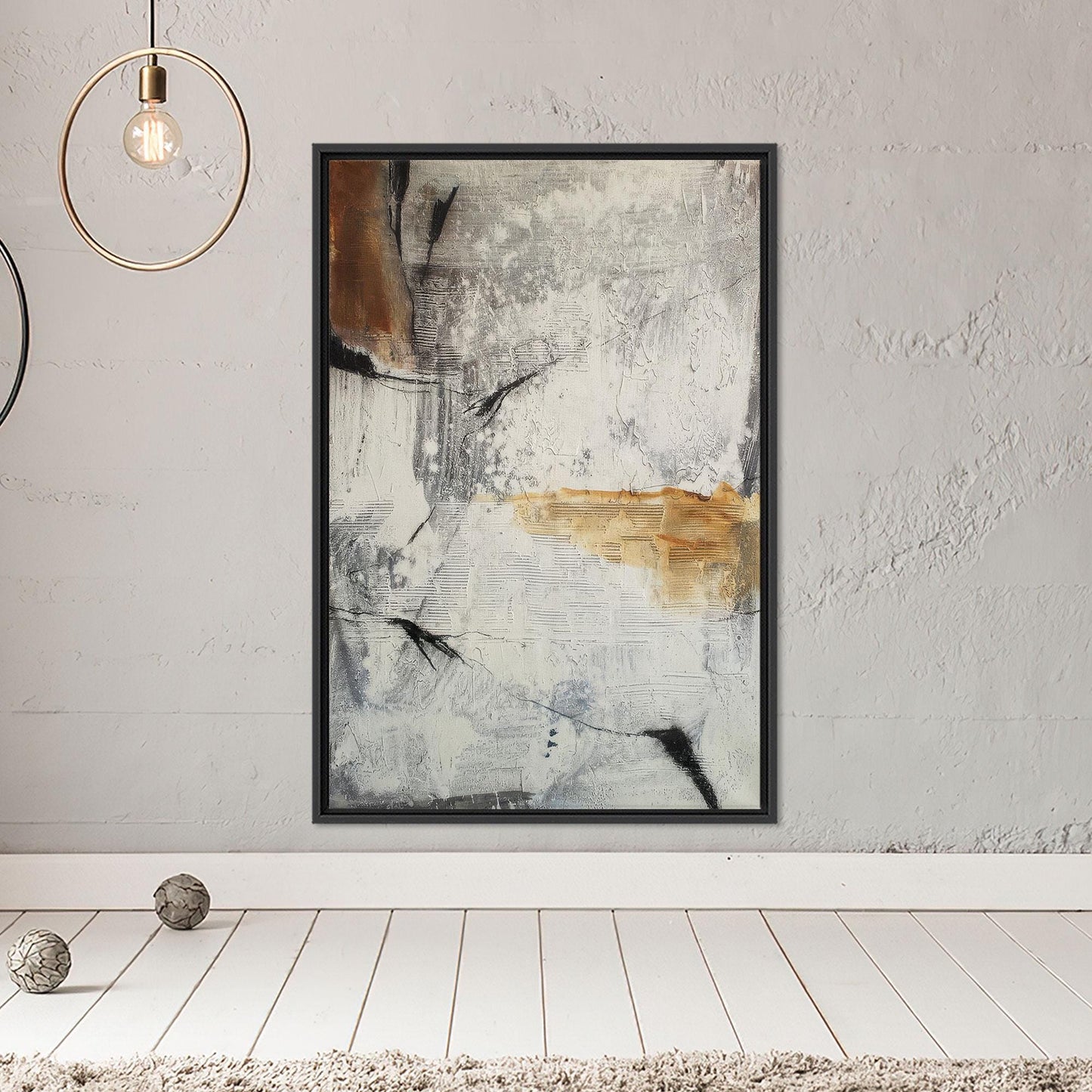 Beige White Abstract Texture Calm Canvas Print